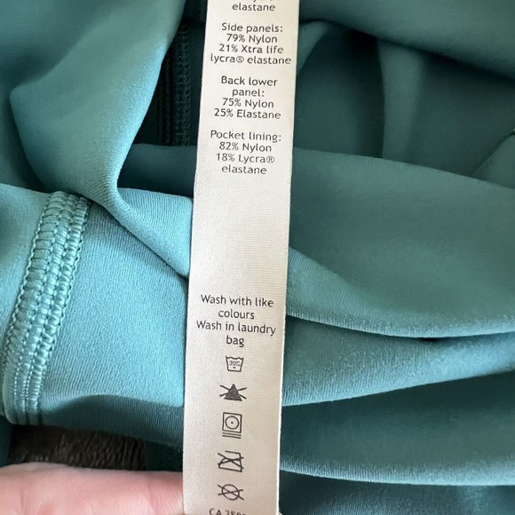 Lululemon Forget The Sweat Crop 21" Turquoise Sea Size 6 Mesh Details Teal Blue - Picture 11 of 15